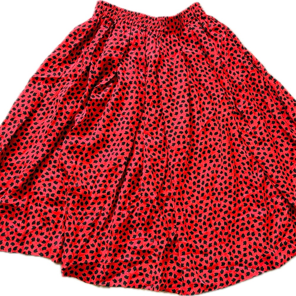 Anne Klein Red and Black Polka Dot Skirt